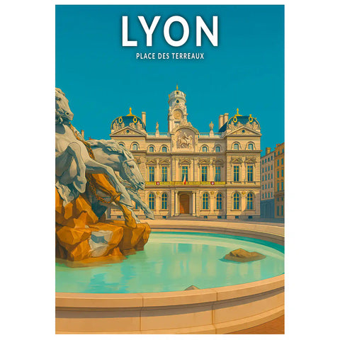 Affiche - Lyon - Place des Terreaux