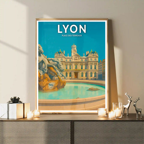 Affiche - Lyon - Place des Terreaux