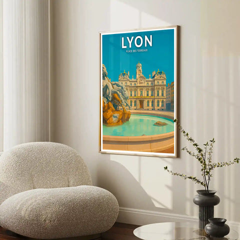 Affiche - Lyon - Place des Terreaux