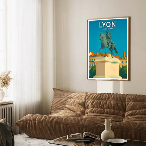 Affiche - Lyon - Statue de Louis XIV