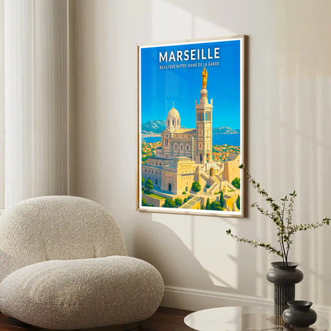 Affiche - Marseille - Basilique Notre-Dame de la Garde