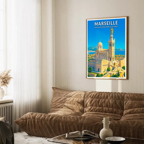 Affiche - Marseille - Basilique Notre-Dame de la Garde