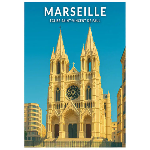 Affiche - Marseille - Église Saint-Vincent de Paul