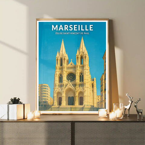 Affiche - Marseille - Église Saint-Vincent de Paul