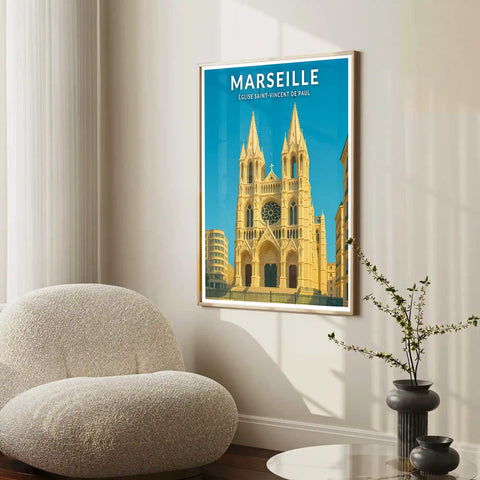 Affiche - Marseille - Église Saint-Vincent de Paul