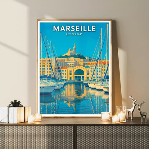Affiche - Marseille - Le Vieux Port