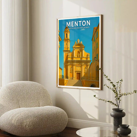 Affiche - Menton - Chapelle des Pénitents Blancs