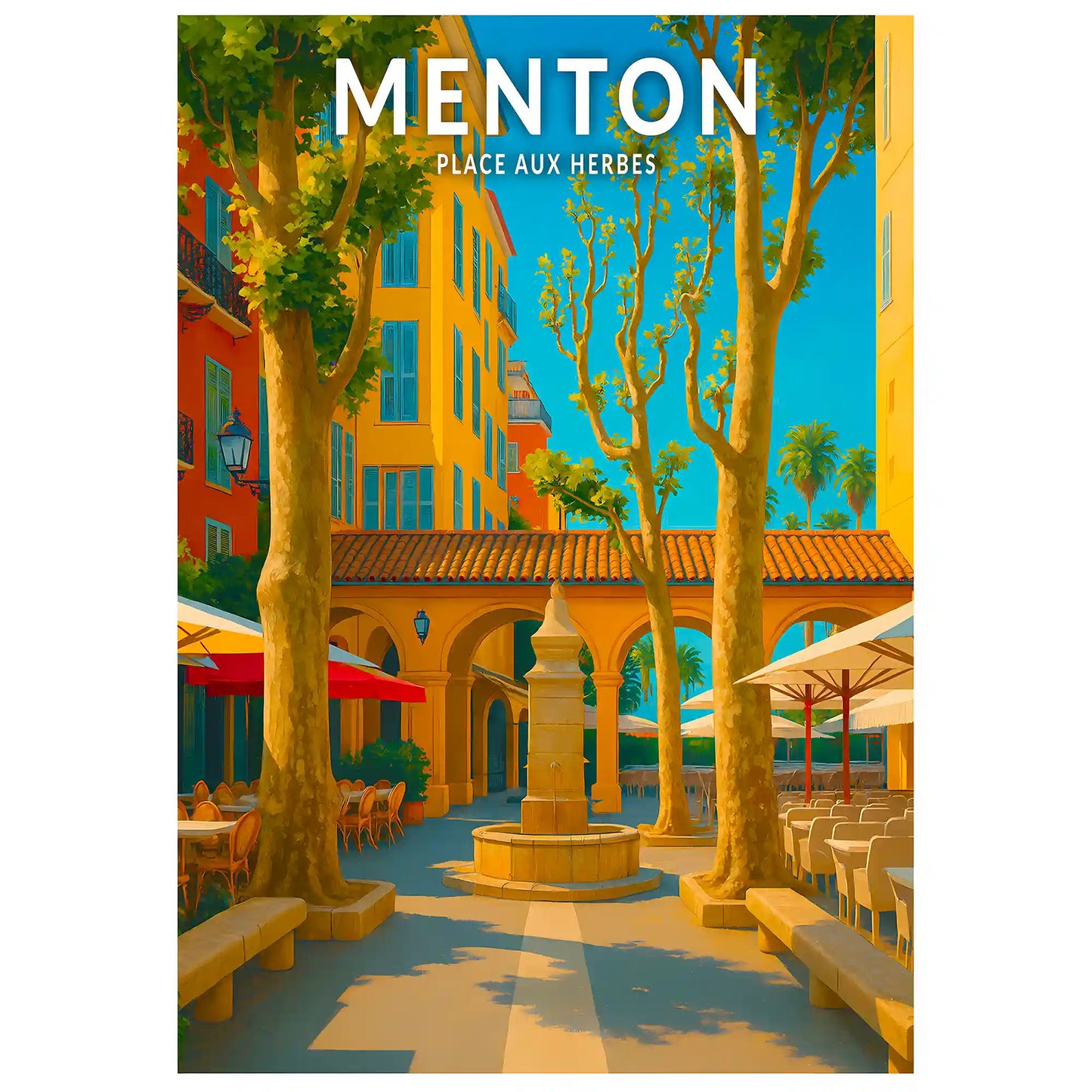 Affiche - Menton - Place aux Herbes
