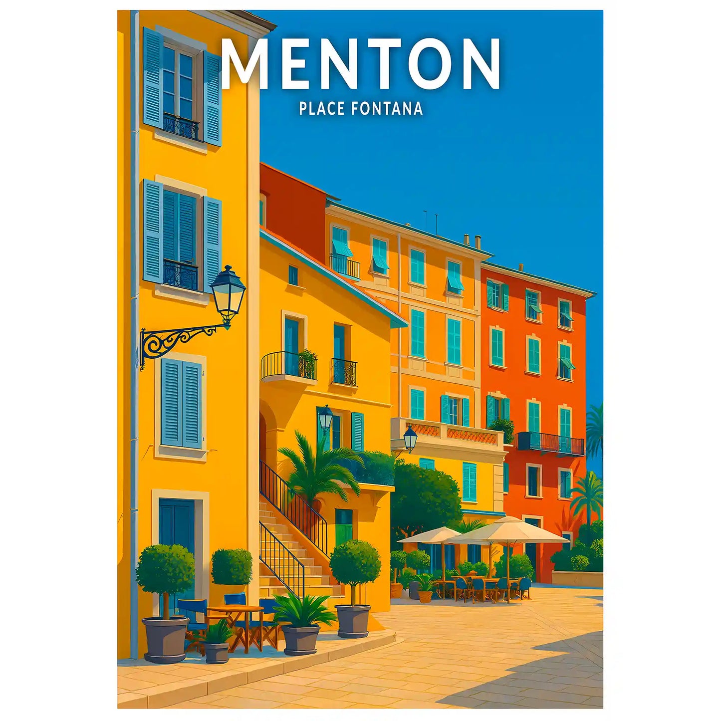 Affiche - Menton - Place Fontana