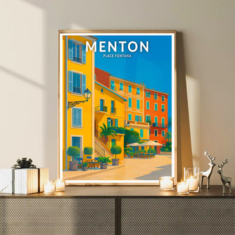 Affiche - Menton - Place Fontana