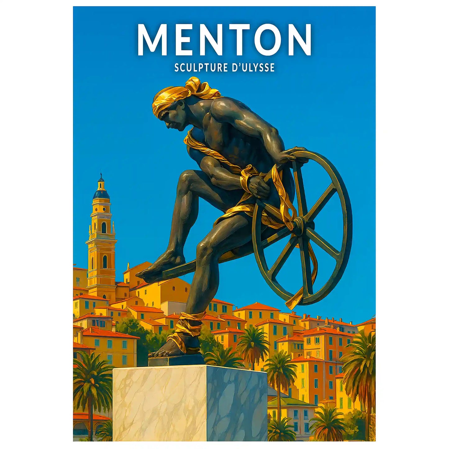 Affiche - Menton - Sculpture d'Ulysse