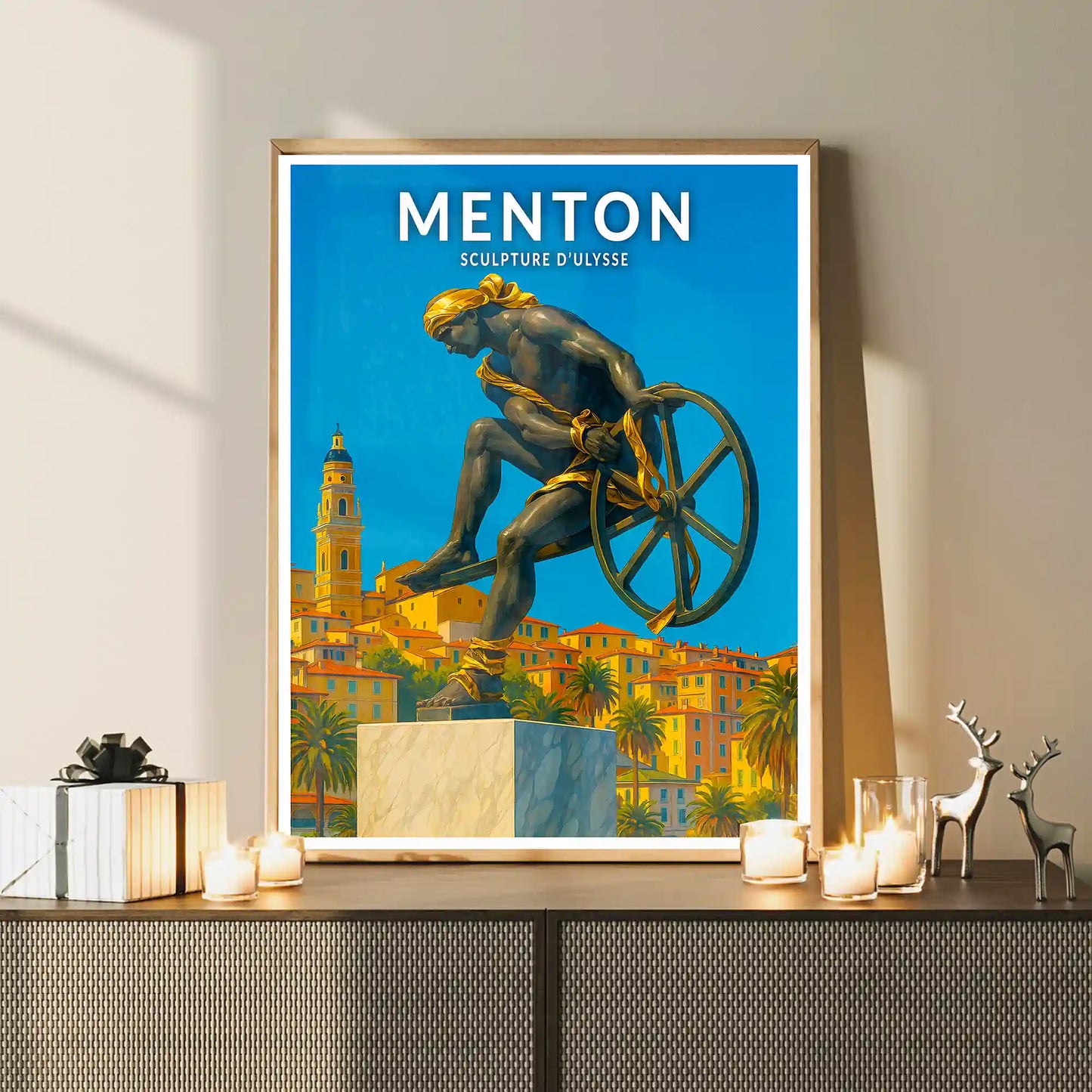 Affiche - Menton - Sculpture d'Ulysse