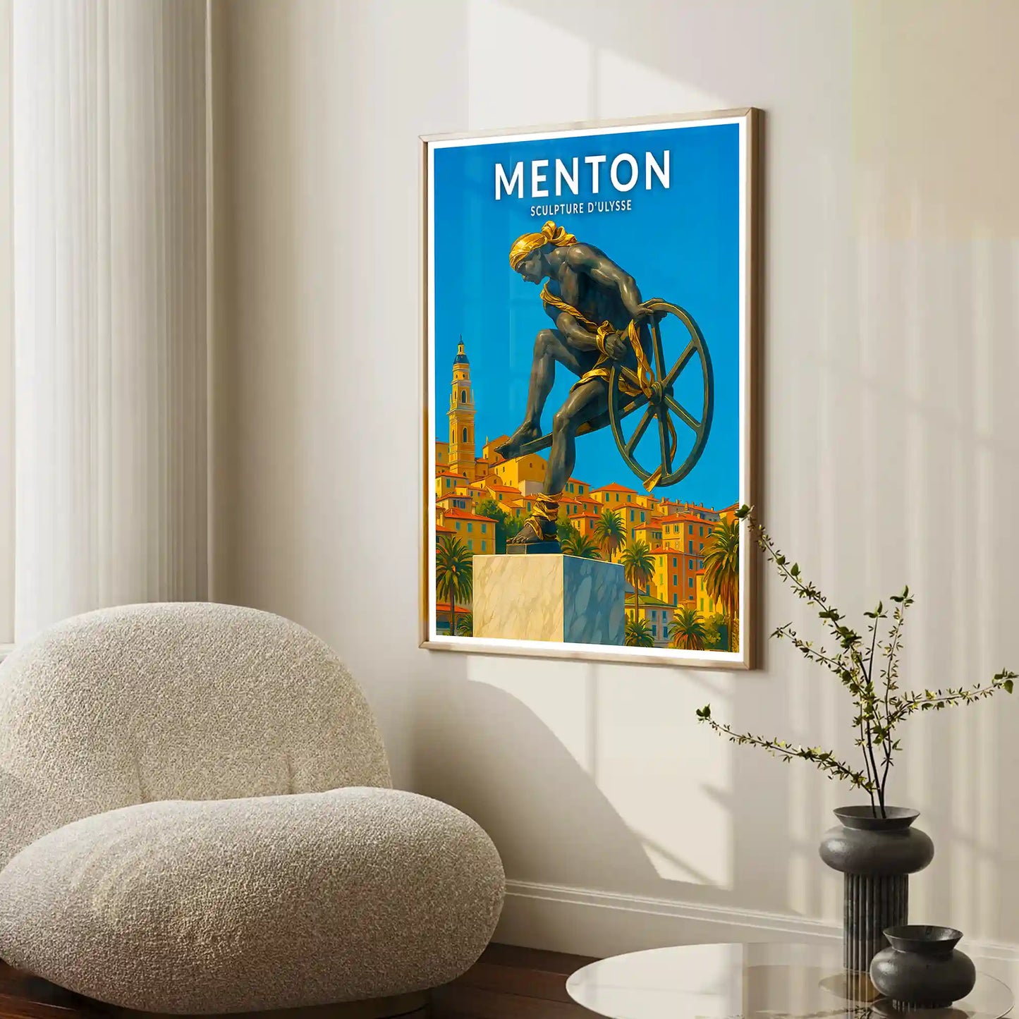 Affiche - Menton - Sculpture d'Ulysse