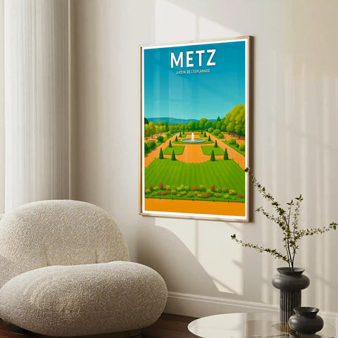 Affiche - Metz - Jardin de l'Esplanade