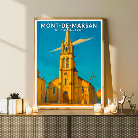 Affiche - Mont-de-Marsan - Église Saint-Jean-d'Août