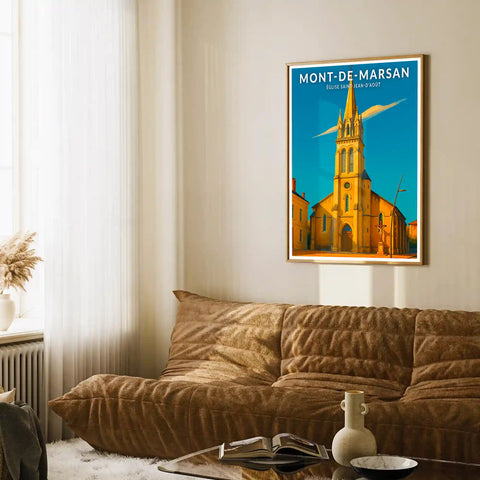 Affiche - Mont-de-Marsan - Église Saint-Jean-d'Août