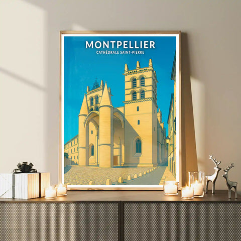 Affiche - Montpellier - Cathédrale Saint-Pierre