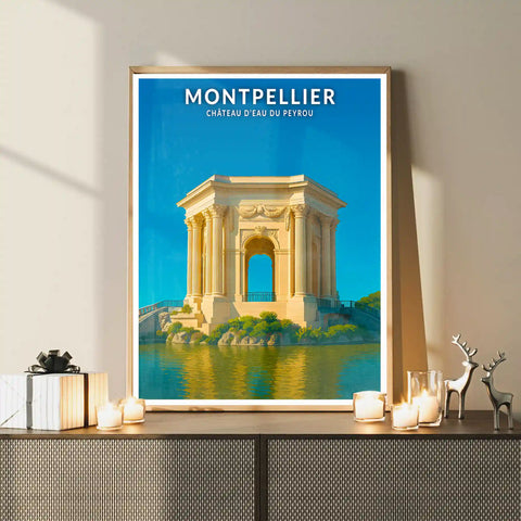 Affiche - Montpellier - Château d'eau du Peyrou