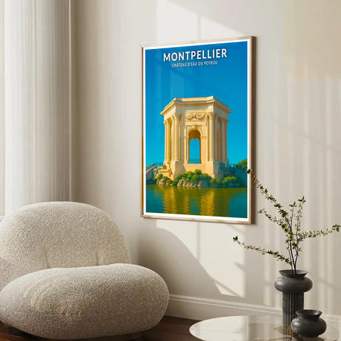Affiche - Montpellier - Château d'eau du Peyrou