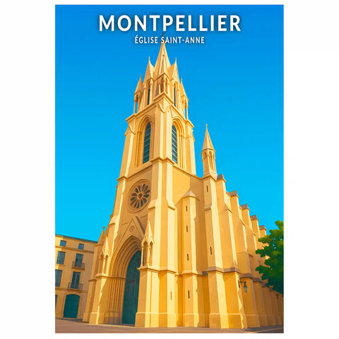 Affiche - Montpellier - Église Saint-Anne