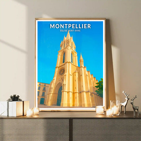 Affiche - Montpellier - Église Saint-Anne
