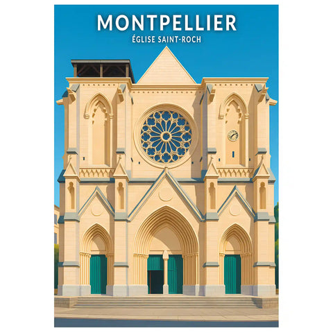 Affiche - Montpellier - Église Saint-Roch