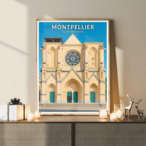 Affiche - Montpellier - Église Saint-Roch