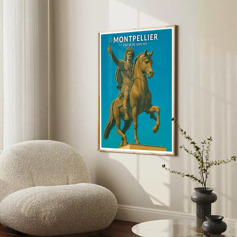 Affiche - Montpellier - Statue de Louis XIV