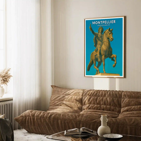 Affiche - Montpellier - Statue de Louis XIV
