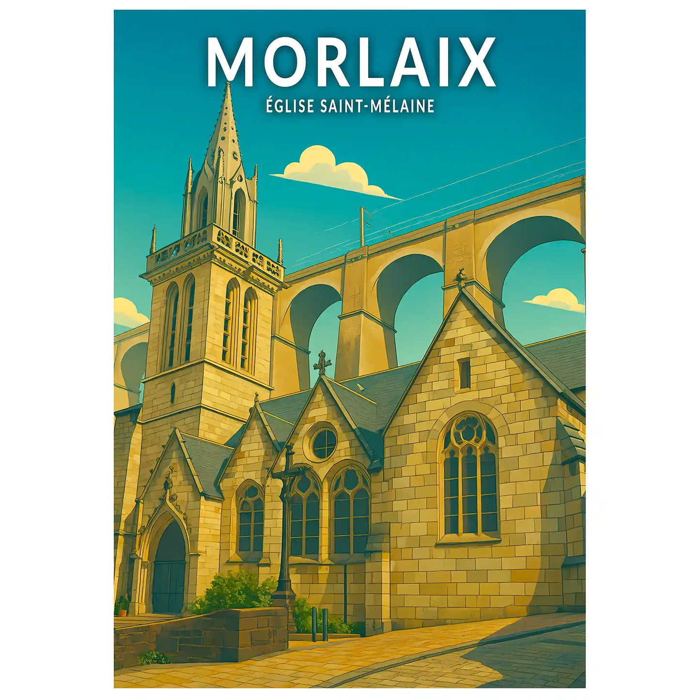 Affiche - Morlaix - Église Saint-Mélaine