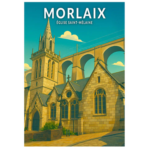 Affiche - Morlaix - Église Saint-Mélaine
