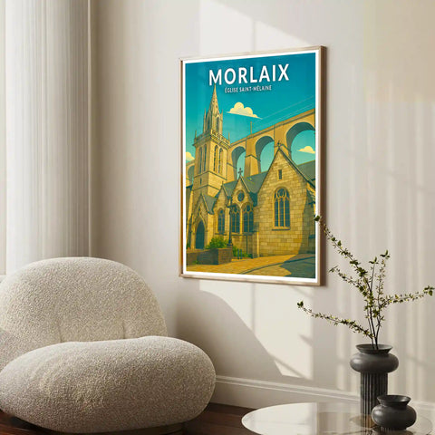 Affiche - Morlaix - Église Saint-Mélaine