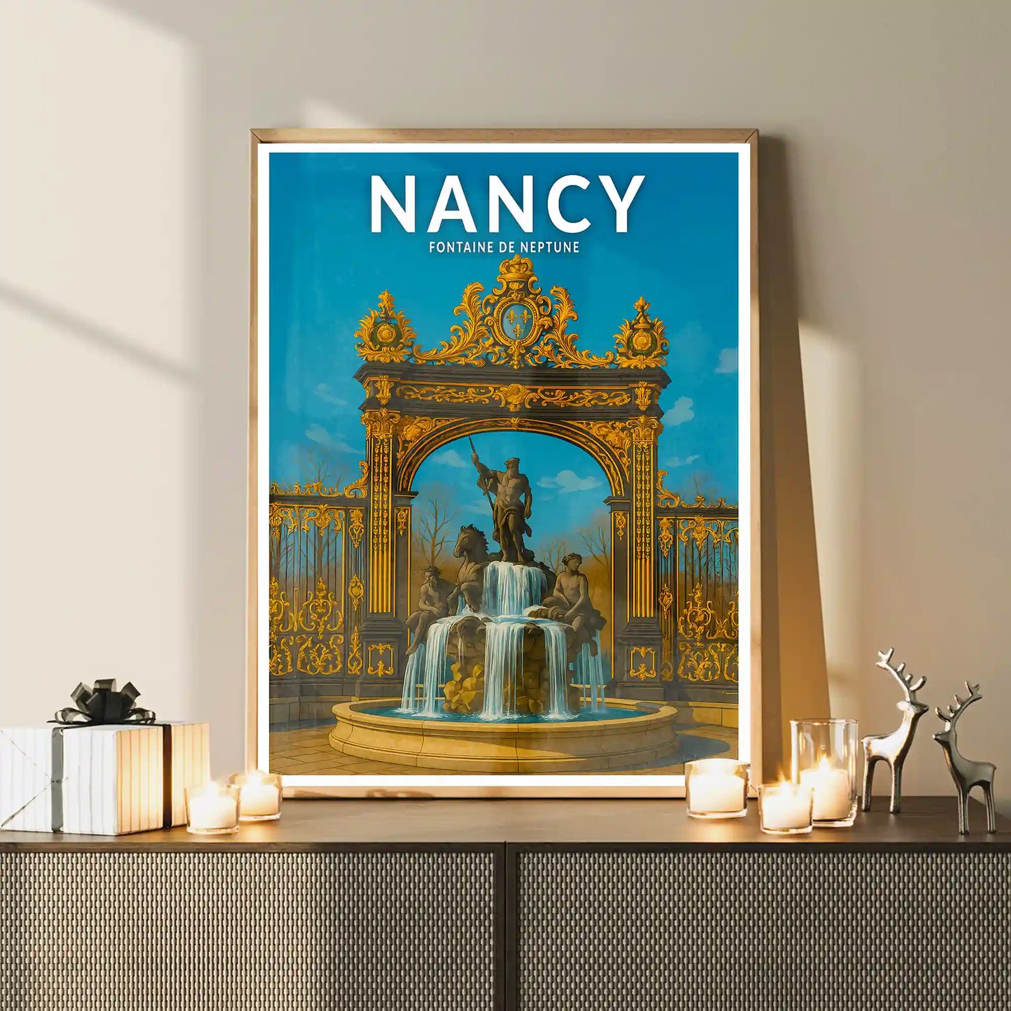 Affiche - Nancy - Fontaine de Neptune