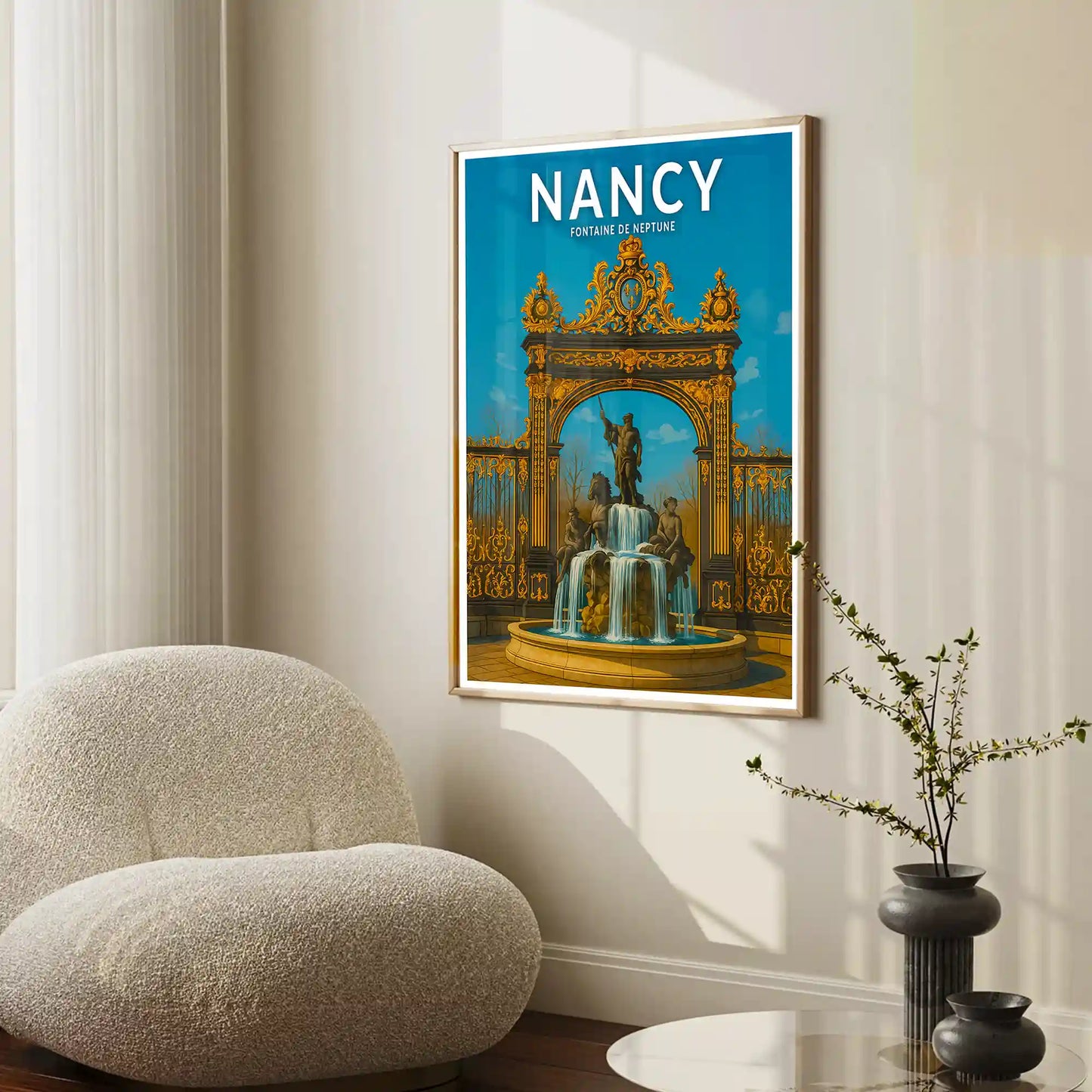 Affiche - Nancy - Fontaine de Neptune