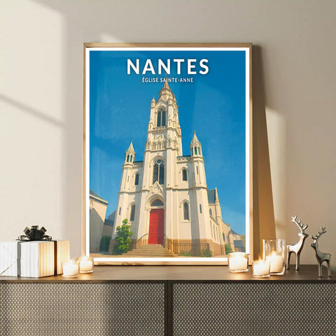 Affiche - Nantes - Église Sainte-Anne