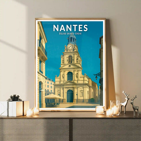 Affiche - Nantes - Église Sainte-Croix
