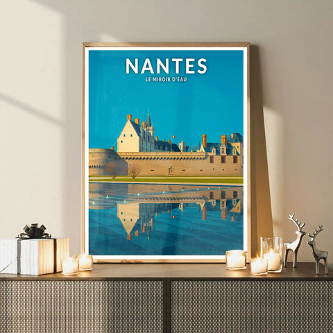 Affiche - Nantes - Le Miroir d'Eau
