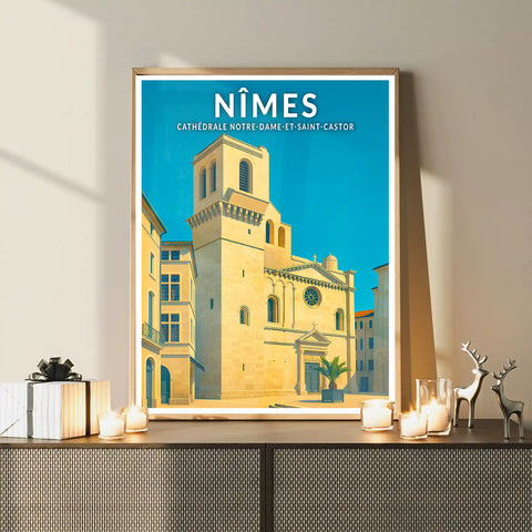 Affiche - Nîmes - Cathédrale Notre-Dame-et-Saint-Castor