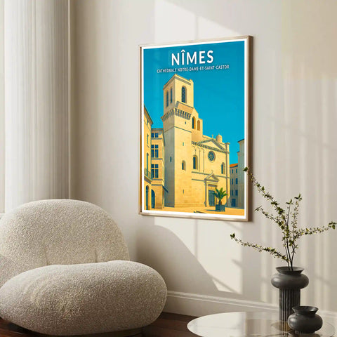 Affiche - Nîmes - Cathédrale Notre-Dame-et-Saint-Castor