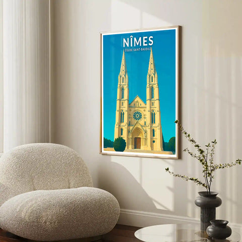 Affiche - Nîmes - Église Saint-Baudile