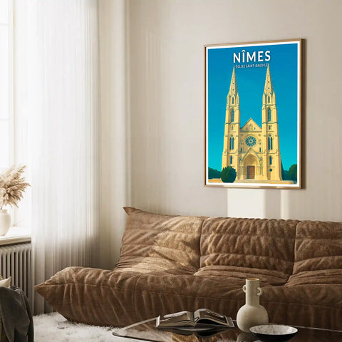 Affiche - Nîmes - Église Saint-Baudile