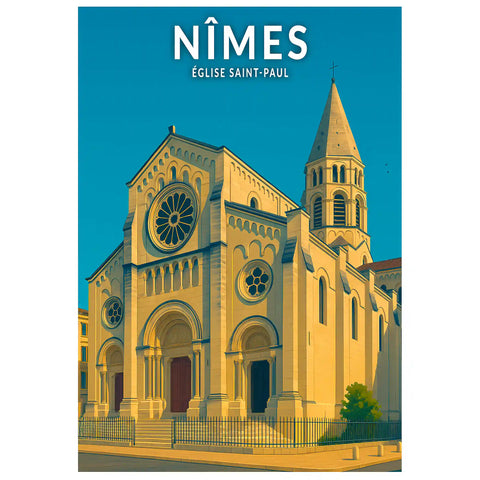 Affiche - Nîmes - Église Saint-Paul