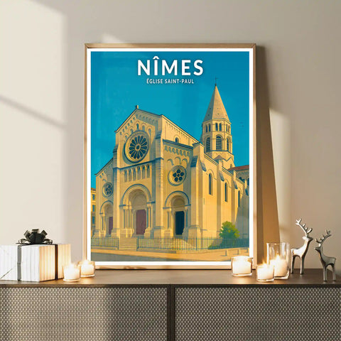 Affiche - Nîmes - Église Saint-Paul