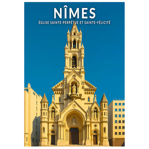 Affiche - Nîmes - Église Sainte-Perpétue et Sainte-Félicité