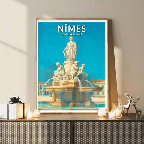 Affiche - Nîmes - Fontaine Pradier