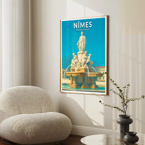 Affiche - Nîmes - Fontaine Pradier