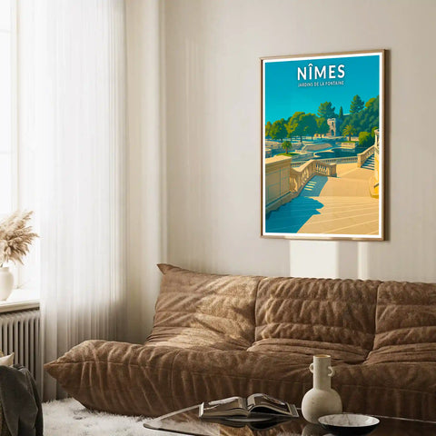 Affiche - Nîmes - Jardins de la Fontaine