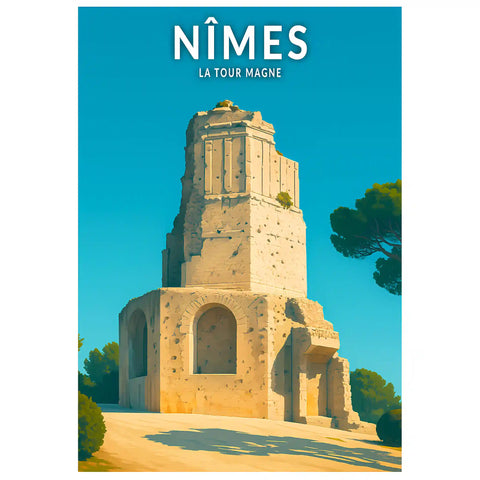 Affiche - Nîmes - La Tour Magne
