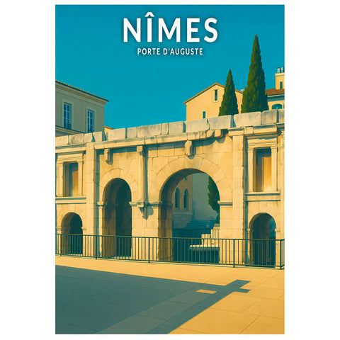 Affiche - Nîmes - Porte d'Auguste