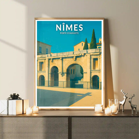 Affiche - Nîmes - Porte d'Auguste
